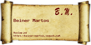 Beiner Martos névjegykártya
